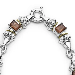 Discount Smokey Quartz Caviar Necklace Two-Tone