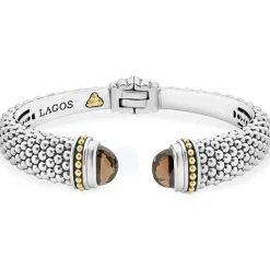 Cheap Smokey Quartz Cuff Bracelet | 12Mm Two-Tone