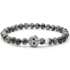 Cheap Snowflake Obsidian Skull Bracelet Bracelets