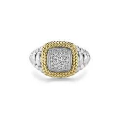 Best Sale Square Diamond Statement Ring Two-Tone