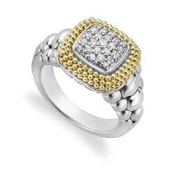 Cheap Square Diamond Statement Ring Caviar Rings