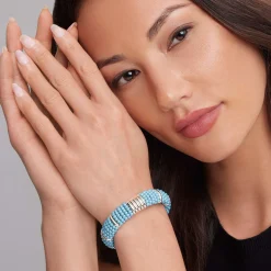 Outlet Statement Ceramic Beaded Bracelet | 15Mm Silver