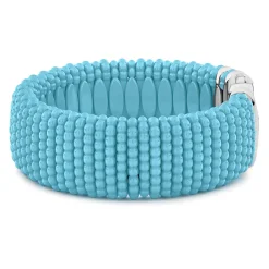 Clearance Statement Ceramic Caviar Bracelet | 23Mm Silver