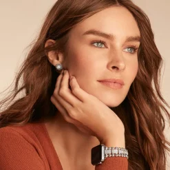 Cheap Sterling Silver Full Diamond Watch Bracelet-38-45Mm Silver