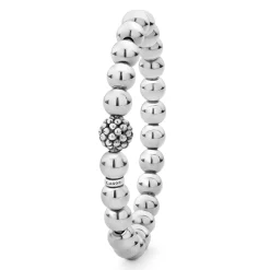 Outlet Stretch Silver Bead Bracelet Silver