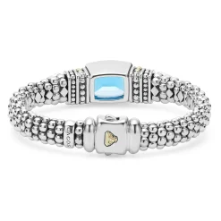 New Swiss Blue Topaz Caviar Bracelet | 9Mm Gemstones