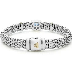 Cheap Swiss Blue Topaz Caviar Bracelet | 9Mm Two-Tone