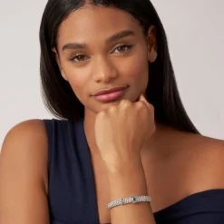 Outlet Swiss Blue Topaz Caviar Bracelet | 9Mm Gemstones