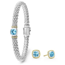 Shop Swiss Blue Topaz Caviar Gift Set Gemstones