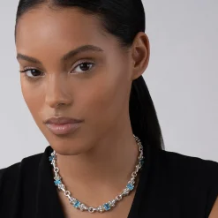 Shop Swiss Blue Topaz Caviar Necklace Gemstones