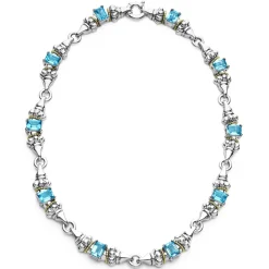 Shop Swiss Blue Topaz Caviar Necklace Gemstones