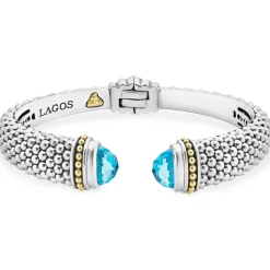 Discount Swiss Blue Topaz Cuff Bracelet | 12Mm Gemstones