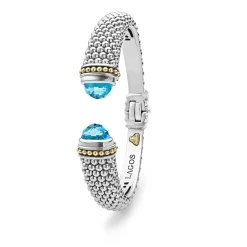 Discount Swiss Blue Topaz Cuff Bracelet | 12Mm Gemstones