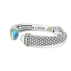 Discount Swiss Blue Topaz Cuff Bracelet | 12Mm Gemstones