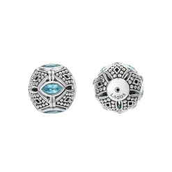 Cheap Swiss Blue Topaz Earring Backs Silver