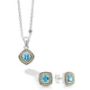 Cheap Swiss Blue Topaz Gift Set Two-Tone