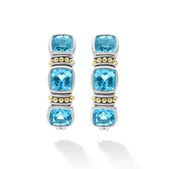 Best Sale Swiss Blue Topaz Hoop Earrings Gemstones