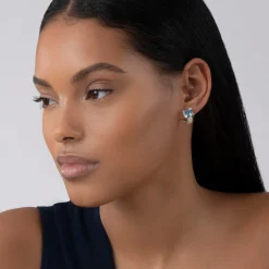 Sale Swiss Blue Topaz Huggie Earring Two-Tone