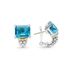 Best Sale Swiss Blue Topaz Huggie Earring Caviar Earrings