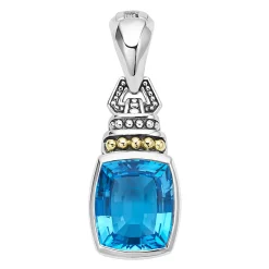 Cheap Swiss Blue Topaz Pendant Two-Tone
