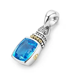 Cheap Swiss Blue Topaz Pendant Two-Tone