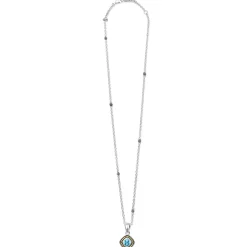 Online Swiss Blue Topaz Pendant Necklace Two-Tone
