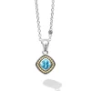 New Swiss Blue Topaz Pendant Necklace Gemstones