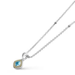 New Swiss Blue Topaz Pendant Necklace Gemstones