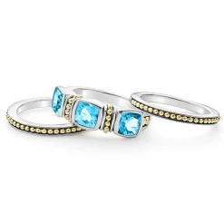 Best Sale Swiss Blue Topaz Stacking Rings Gemstones