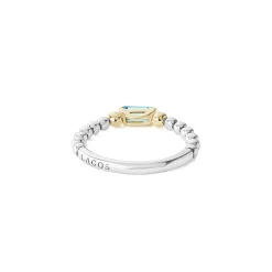 Shop Swiss Blue Topaz Stacking Ring With Diamonds Diamonds