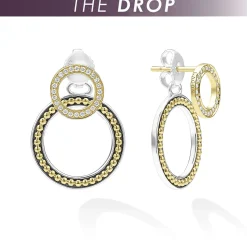 Shop The Drop Double Circle Diamond Drop Earrings Diamonds