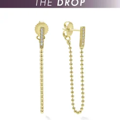 Fashion The Drop 18K Gold And Diamond Drop Earrings Gold