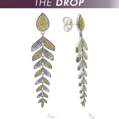 Best The Drop Two Tone Tiered Leaf Earrings Two-Tone