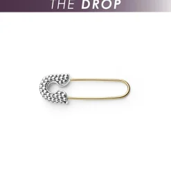 Hot The Drop Two-Tone Safety Pin Earring Silver