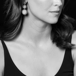 Sale Three Onyx Circle Drop Earrings Gemstones