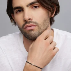 Best Sale Three Silver Station Matte Ceramic Bracelet | 3Mm Bracelets