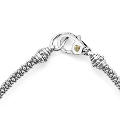 Discount Three Station Caviar Beaded Bracelet Two-Tone