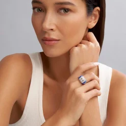 Best Three Station Ceramic Caviar Diamond Ring Diamonds