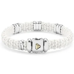 Fashion Three Station Ceramic Diamond Bracelet | 9Mm Diamonds