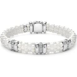 Discount Three Station Ceramic Diamond Bracelet | 9Mm Two-Tone