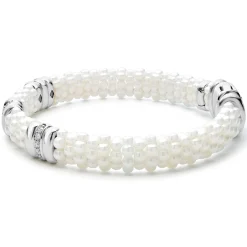 Discount Three Station Ceramic Diamond Bracelet | 9Mm Two-Tone