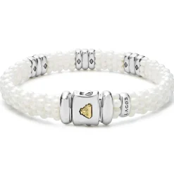 Discount Three Station Ceramic Diamond Bracelet | 9Mm Two-Tone