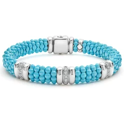 Outlet Three Station Ceramic Diamond Bracelet | 9Mm Diamonds