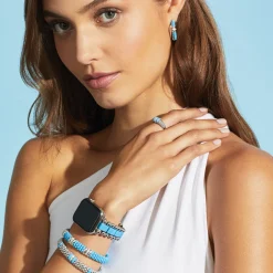 Outlet Three Station Ceramic Diamond Bracelet | 9Mm Diamonds