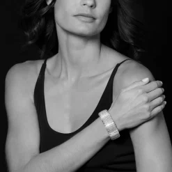 New Three Station Diamond Caviar Bracelet | 23Mm Two-Tone