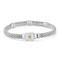 Outlet Three Station Diamond Caviar Bracelet | 6Mm Diamonds