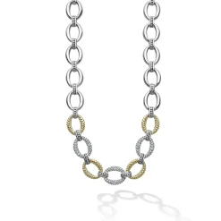 Online Three Station Diamond Link Necklace Diamonds