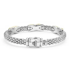 Hot Three Station Diamond X Caviar Bracelet | 6Mm Diamonds