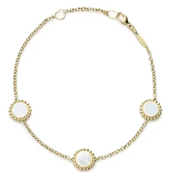 Shop Three Station Round Mother Of Pearl Bracelet Gold