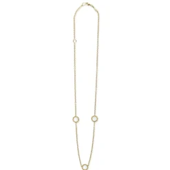 Hot Three Station Round Mother Of Pearl Necklace Gold